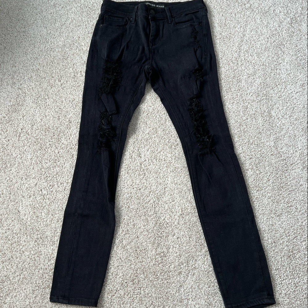 Express ripped black jeans